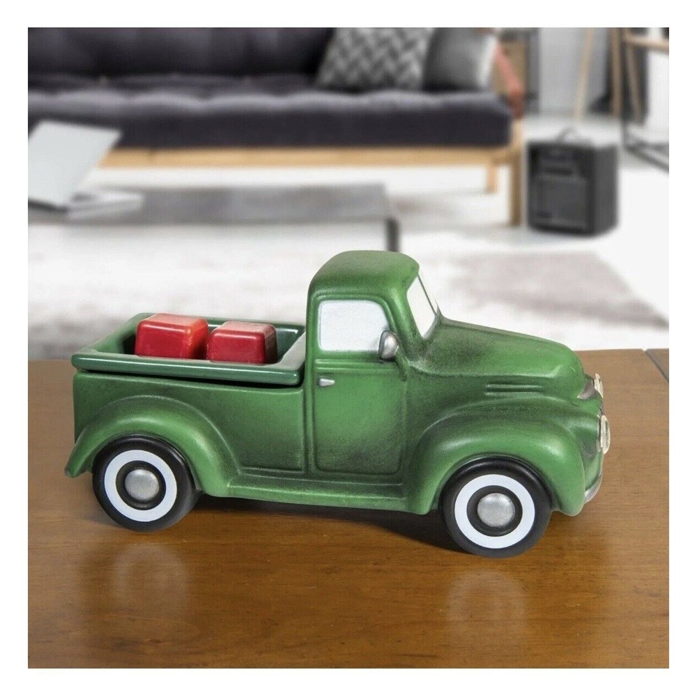 ScentSationals Vintage Green Truck‎ Wax Warmer Working Headlights Ceramic NEW
